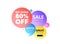 Get Extra 80 percent off Sale. Discount offer sign. Discount offer bubble banner. Vector