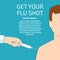 Get flu shot. Vector illustration
