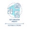 Get greater profit blue concept icon