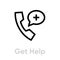 Get Help Protection measures icon. Editable line vector.