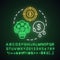 Get passive income neon light concept icon. Savings idea. Getting interest, percentage from investment, deposit. Glowing