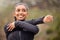 Get ready to feel the burn. a young woman stretching before a jog.