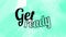 Get ready words lettering on watercolor background. education, business concept