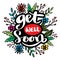 Get well soon, hand lettering.