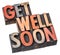 Get well soon wishes in wood type