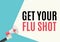 Get Your Flu Shot Vaccination concept flat background. Vector Illustration