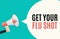 Get Your Flu Shot Vaccination concept flat background. Vector Illustration