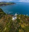 Getaria lighthouse, Basque country - drone aerial view