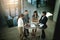 Getting his team on board. High angle shot of a group of businesspeople meeting in the office.