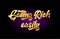 getting rich easily 3d gold golden text metal logo icon design h