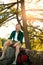 Getting to grips with mother nature. a handsome young man hiking while on an overseas trip.