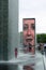 Getting wet at Crown fountain in millennium park