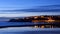 Getxo beach at night with water reflections