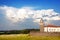 Getxo ligthouse with stormy clouds