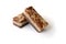 Gevulde speculaas (brown spiced biscuit) on white