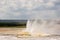 Geyser erupting in Yellowstone National Park