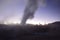 A geyser shoots out of the ground, a photo at dawn on a long exposure., on Eduardo Avaroa National Reserve in Uyuni