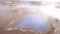 Geyser Valley in the southwest of Iceland. The famous tourist attraction Geyser. Geothermal zone Haukadalur. Strokkur