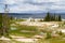 Geysers on the shore of Lake Yellowstone