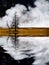 Geysers and Steam Rising in Yellowstone National Park Reflection Reflecting in Water Pond or Lake