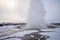 The Geysir spring in Iceland in winter