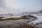 The Geysir spring in Iceland in winter