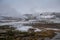 The Geysir spring in Iceland in winter