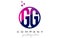 GG G G Circle Letter Logo Design with Purple Dots Bubbles