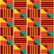 Ghana African tribal Kente cloth style vector seamless textile pattern, geometric nwentoma design in green