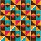 Ghana African tribal Kente cloth style vector seamless textile pattern, geometric nwentoma design in orange, red, brown and turquo