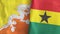 Ghana and Bhutan two flags textile cloth 3D rendering