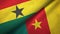 Ghana and Cameroon two flags textile cloth, fabric texture