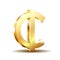 Ghana Cedi currency symbol, gold money sign, vector illustration