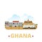 Ghana country design template Flat cartoon style w