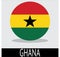 Ghana country flag circle icon with a white background