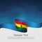 Ghana flag background.  Business booklet. Ghana flag wavy ribbon on blue white background. National patriotic poster. Vector