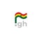 Ghana flag icon. Original simple design of the ghanaian flag, map marker. Design element, template national poster with gh domain