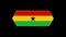 ghana flag presentation animation set. Flags of the country participating in the Football 2022 World championship set
