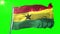 Ghana flag seamless looping 3D rendering video. Beautiful textile cloth fabric loop waving