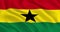 Ghana Flag Smooth wavy animation. The National Flag of the Republic of Ghana flutters in the wind. Realistic 3D render, 60 fps
