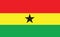 Ghana flag vector graphic. Rectangle Ghanaian flag illustration. Ghana country flag is a symbol of freedom, patriotism and