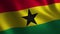 Ghana flag waving 3d. Abstract background. Loop animation.