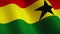 Ghana flag waving closeup shows democracy and government - seamless animation video