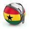 Ghana football nation - football in the unzipped bag with Ghana flag print