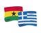 Ghana and grece flags countries isolated icon