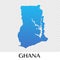 Ghana map in Africa continent illustration design