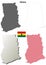 Ghana outline map set