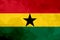 Ghana polygonal flag. Mosaic modern background. Geometric design