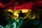 Ghana smoke flag national flag on a black background.