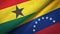 Ghana and Venezuela two flags textile cloth, fabric texture